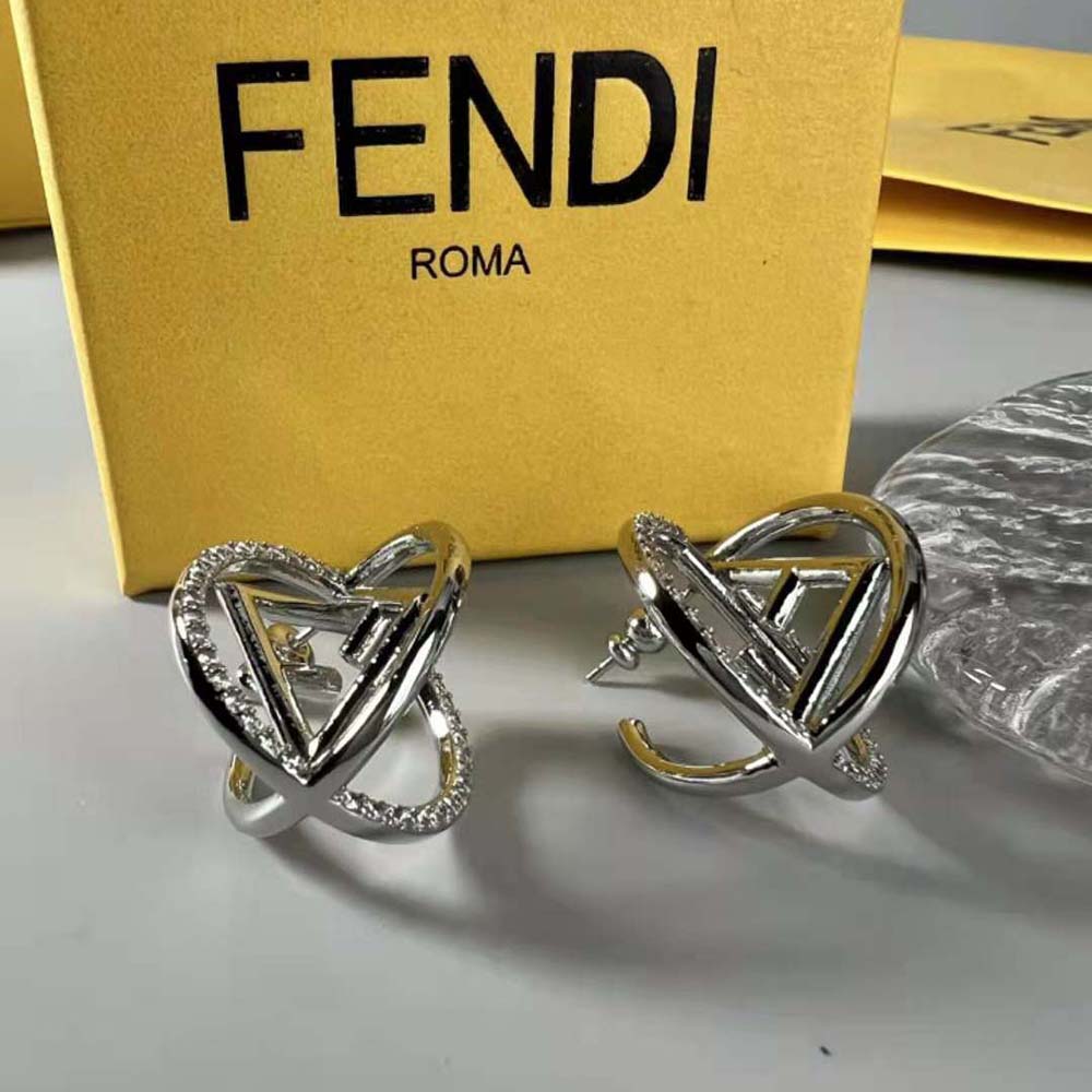 Fendi Women F is Fendi Earrings Silver-coloured with F is Fendi Motif (3)