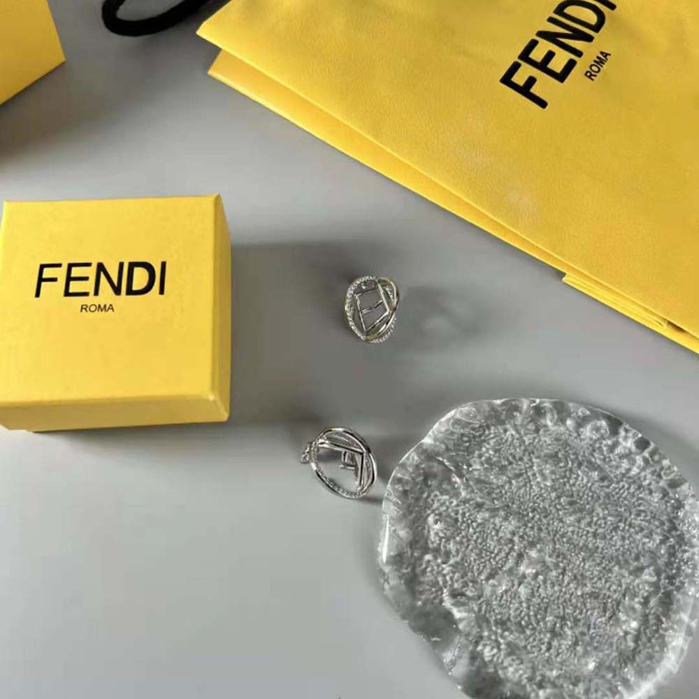 Fendi Women F is Fendi Earrings Silver-coloured with F is Fendi Motif (4)