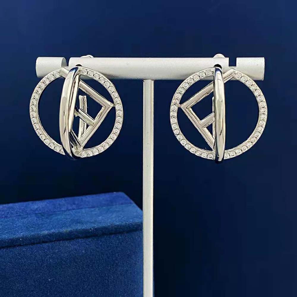 Fendi Women F is Fendi Earrings Silver-coloured with F is Fendi Motif (7)