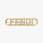 Fendi Women Fendigraphy Brooch Gold Coloured