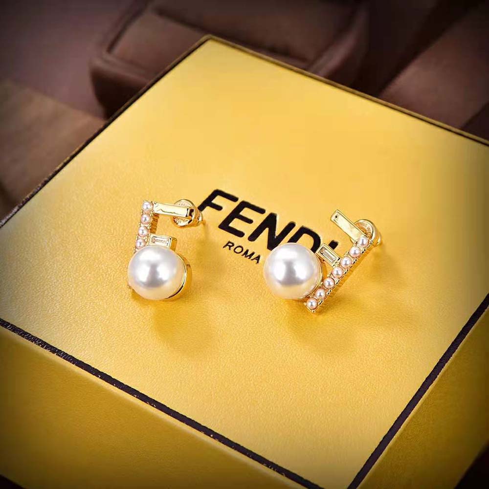 Fendi Women First Earrings Gold-coloured (2)