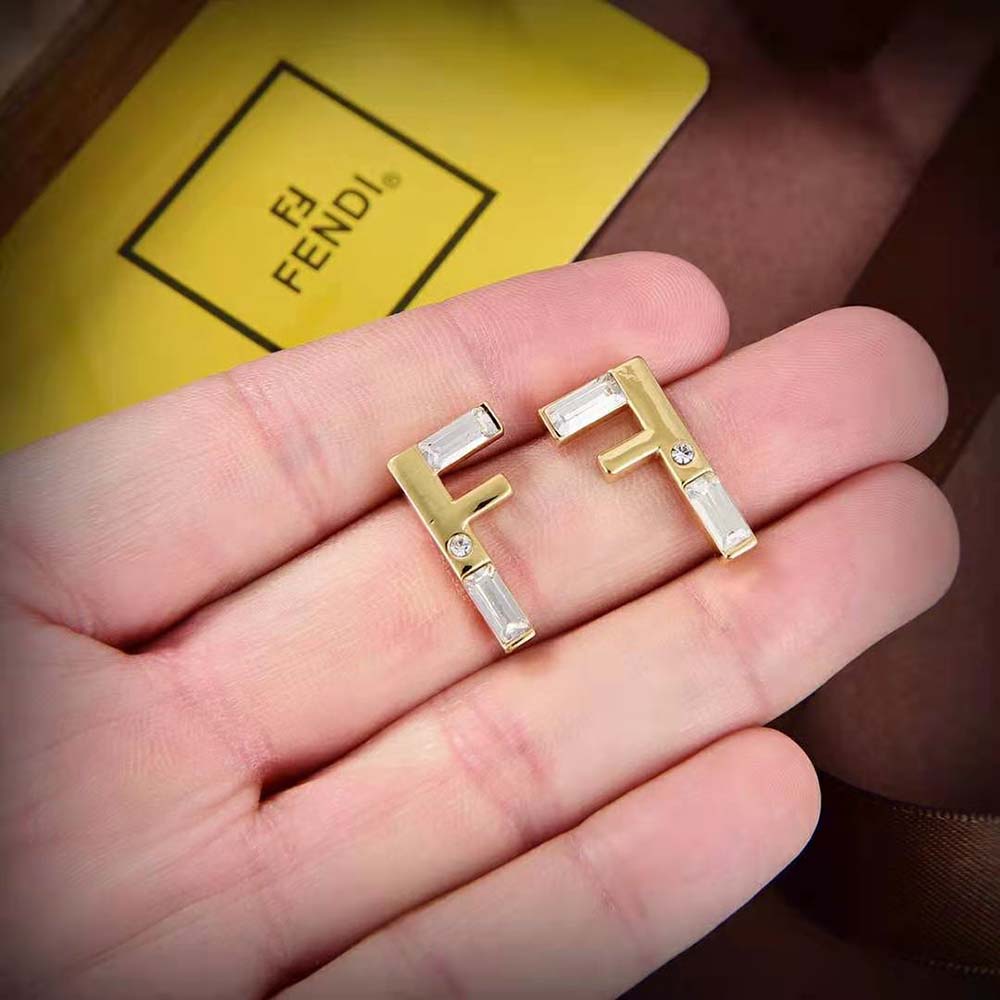 Fendi Women First Earrings Gold-coloured Earrings with Fendi First log (2)
