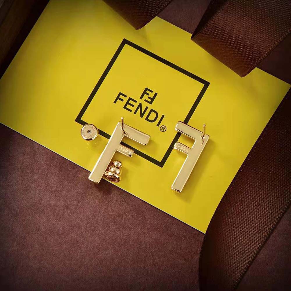 Fendi Women First Earrings Gold-coloured Earrings with Fendi First log (4)