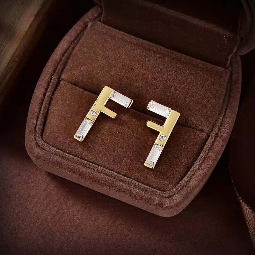 Fendi Women First Earrings Gold-coloured Earrings with Fendi First log (5)