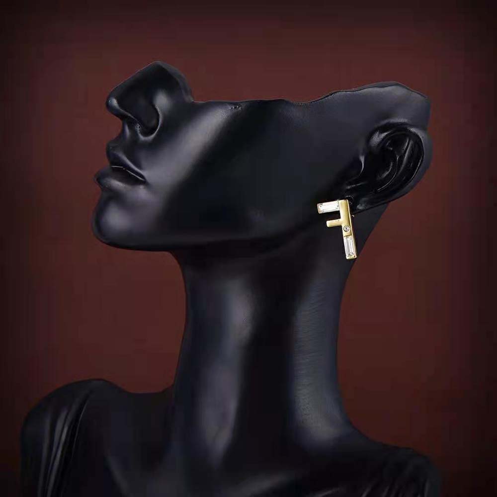 Fendi Women First Earrings Gold-coloured Earrings with Fendi First log (6)