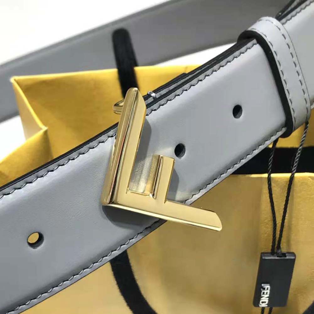 Fendi Women Gray Leather Belt (3)