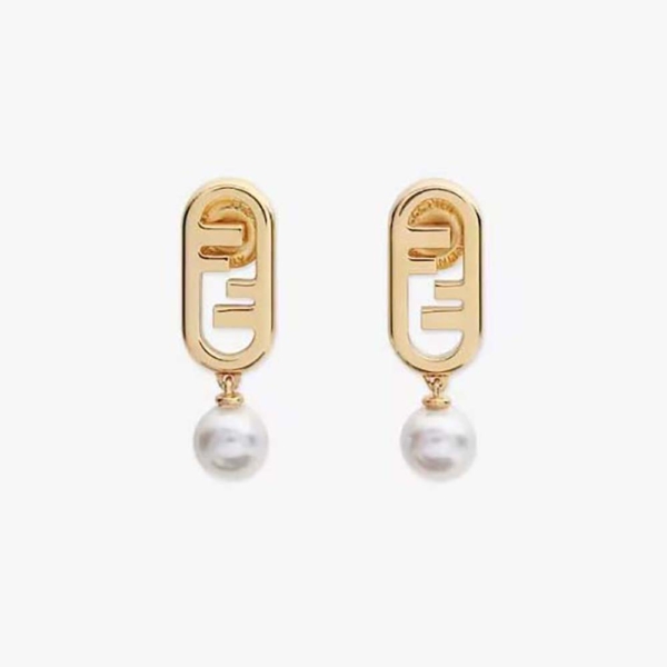 Fendi Women O’Lock Earrings Gold-Colored Earrings (1)