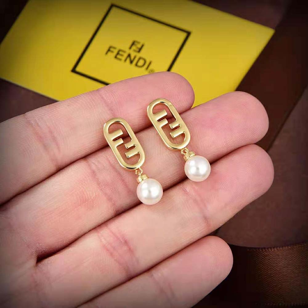 Fendi Women O’Lock Earrings Gold-Colored Earrings (2)