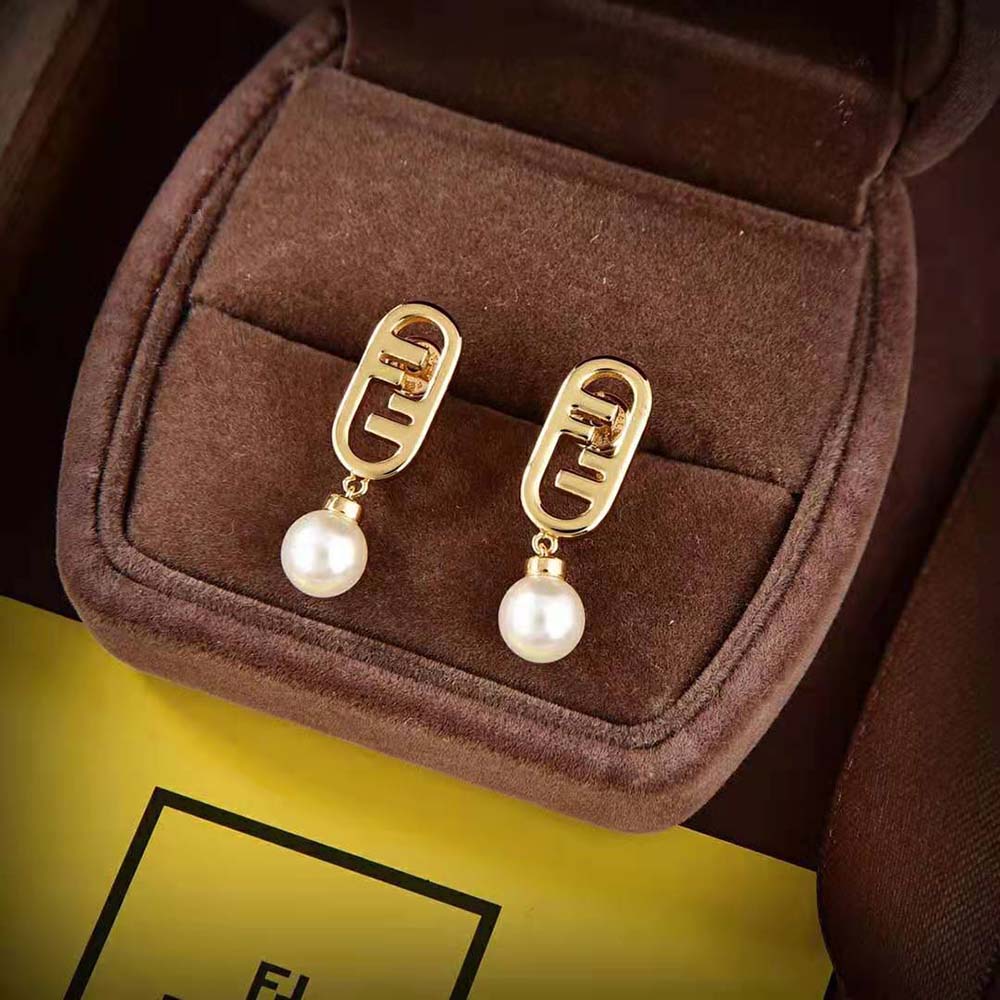 Fendi Women O’Lock Earrings Gold-Colored Earrings (4)