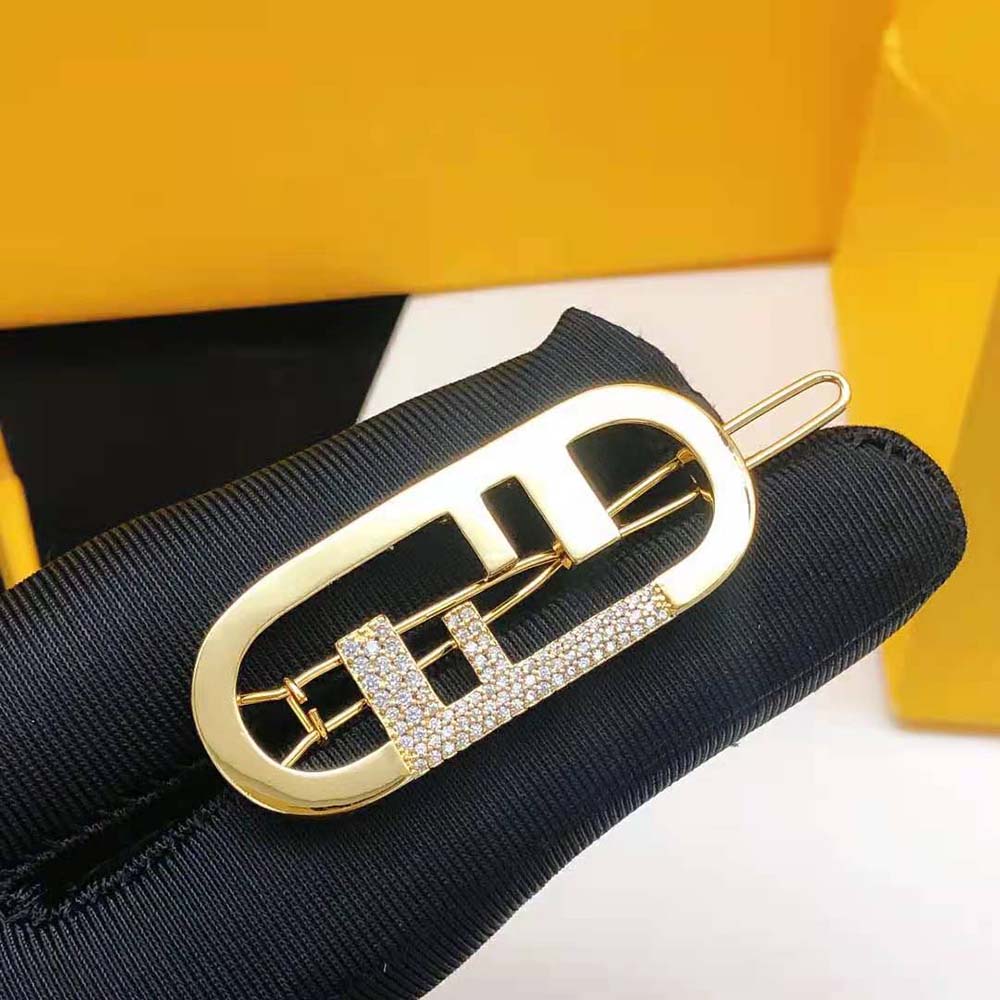 Fendi Women O’Lock Hair Clip Gold-Coloured (2)