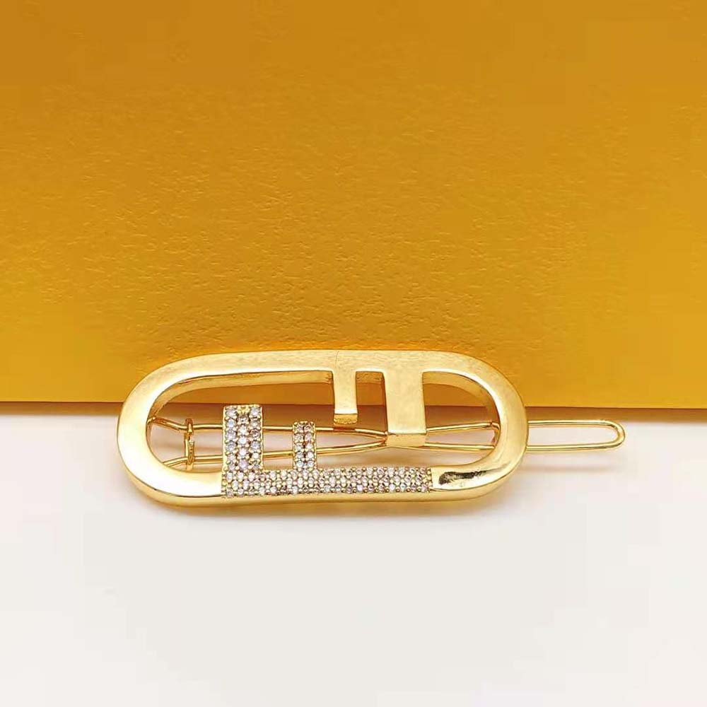 Fendi Women O’Lock Hair Clip Gold-Coloured (5)