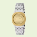 Gucci Women 25H Watch Quartz Movement 30 mm in Stainless Steel and Yellow Gold
