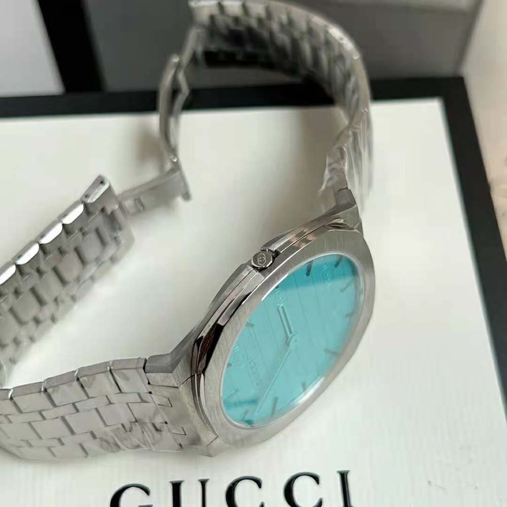Gucci Women 25H Watch Quartz Movement 38 mm in Stainless Steel-Blue (7)
