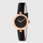 Gucci Women Diamantissima Watch Quartz Movement 27 mm in Rose Gold and Black PVD