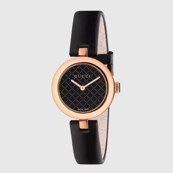 Gucci Women Diamantissima Watch Quartz Movement 27 mm in Rose Gold and Black PVD (1)