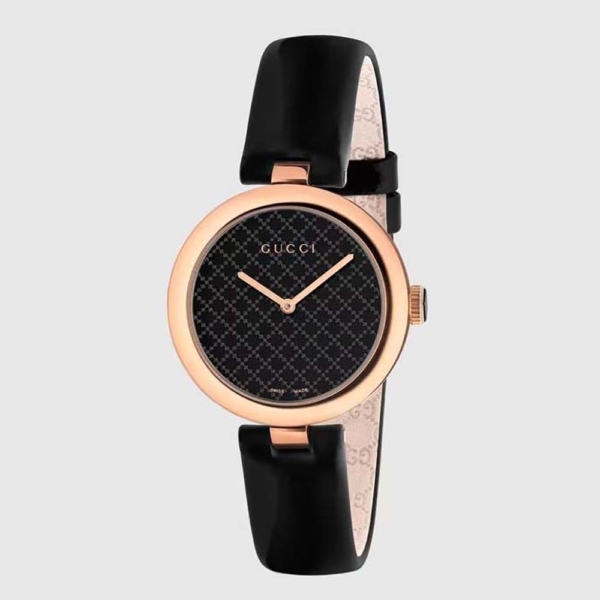 Gucci Women Diamantissima Watch Quartz Movement 32 mm in Rose Gold and Black PVD (1)