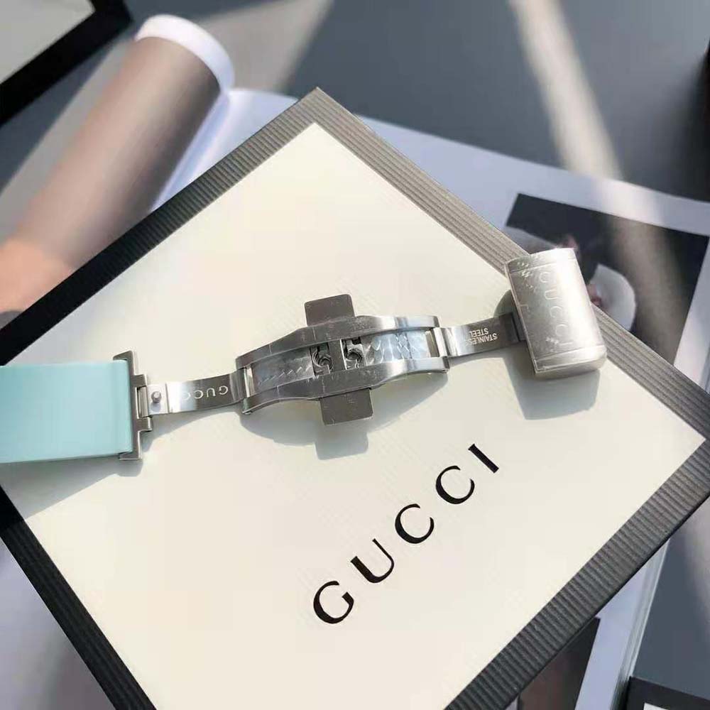Gucci Women Dive Watch Automatic Movement 40 mm in Steel and Acquamarine Bio-Based Plastic (7)