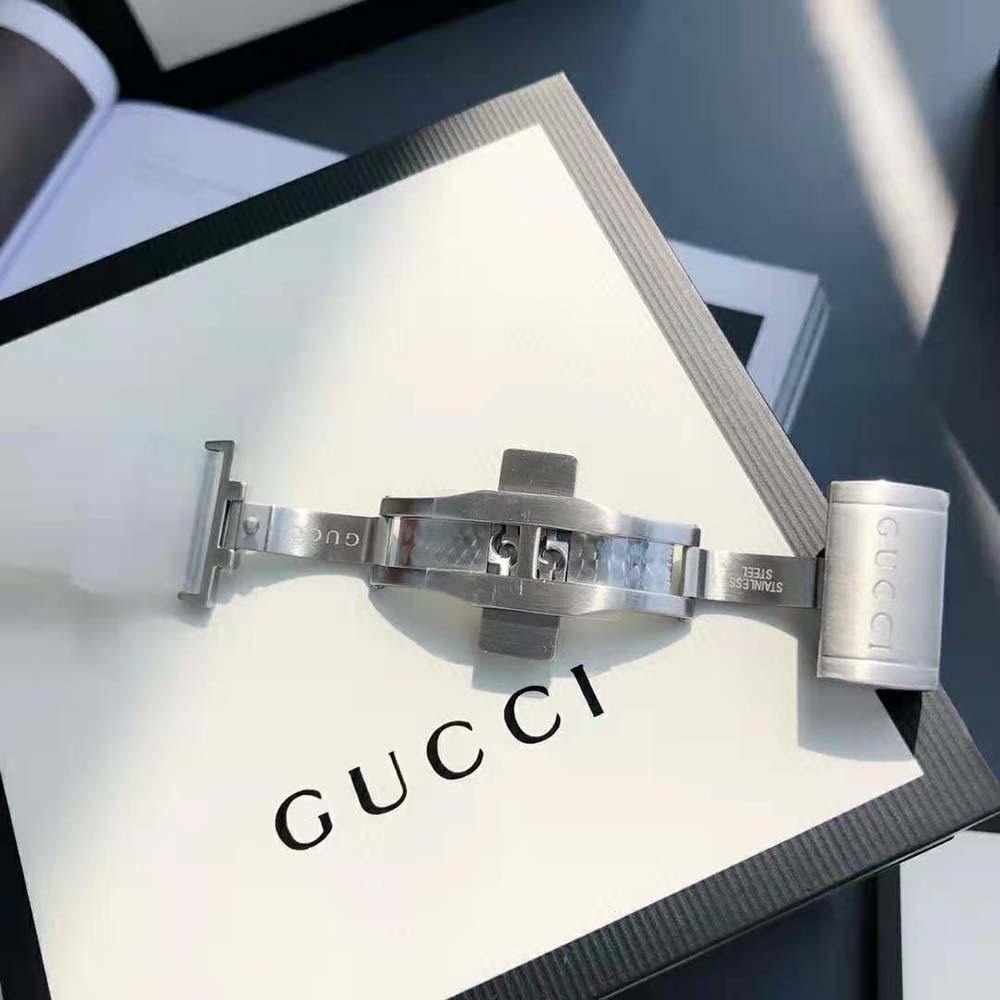 Gucci Women Dive Watch Automatic Movement 40 mm in Steel and White Matte Based Plastic (10)