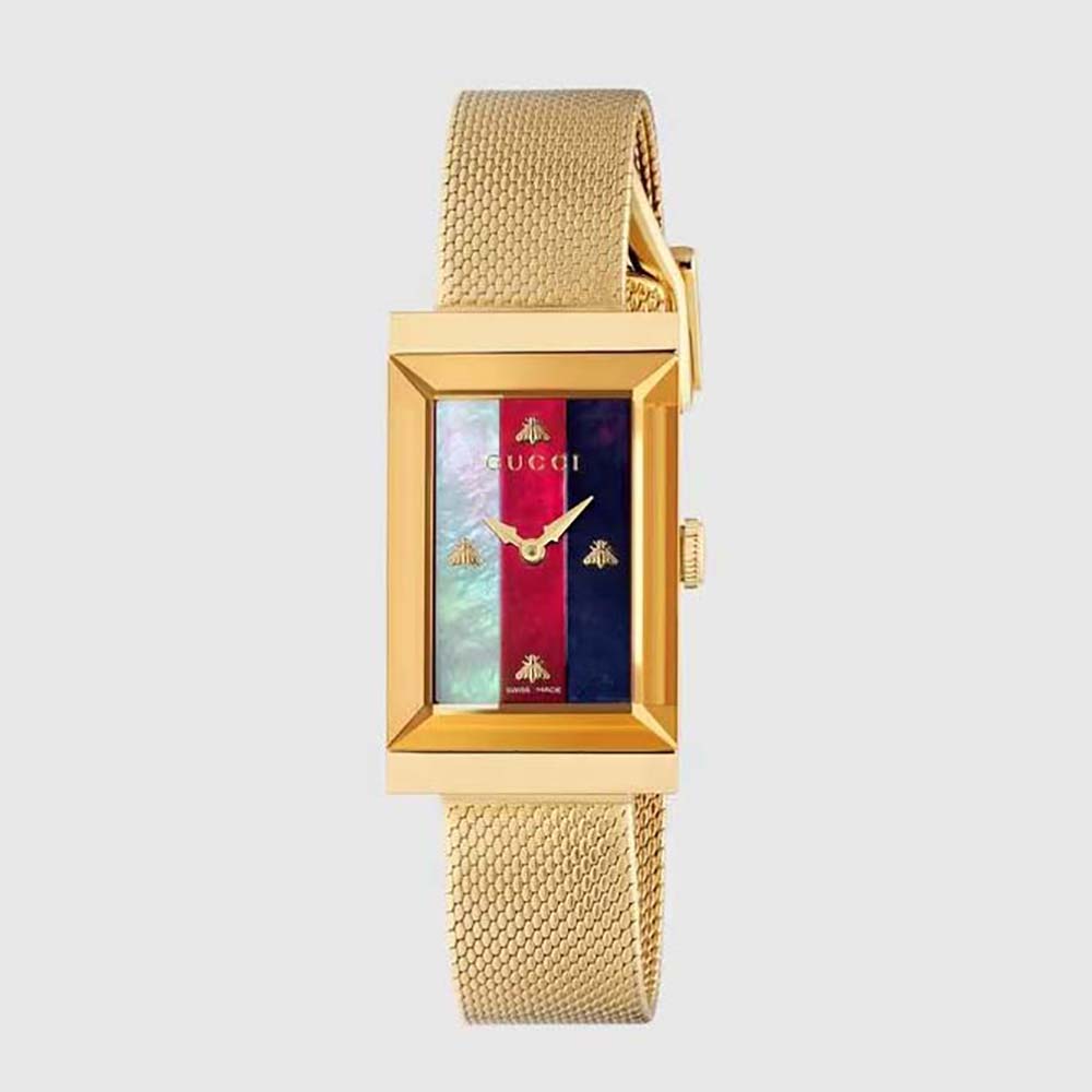 Gucci Women G-Frame Watch Quartz Movement in Yellow Gold PVD (1)