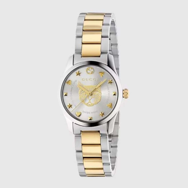 Gucci Women G-Timeless Watch Quartz Movement 27 mm in Steel-Gold (1)