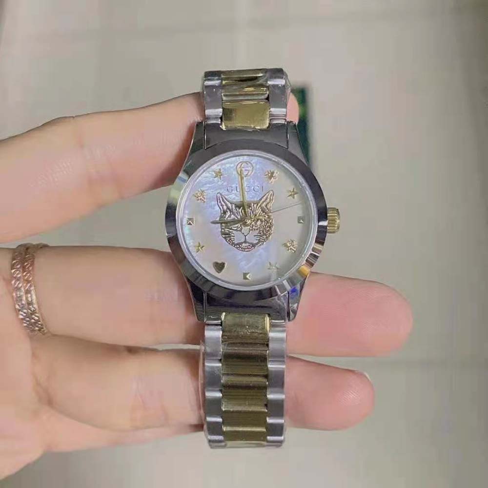 Gucci Women G-Timeless Watch Quartz Movement 27 mm in Steel-Gold (2)