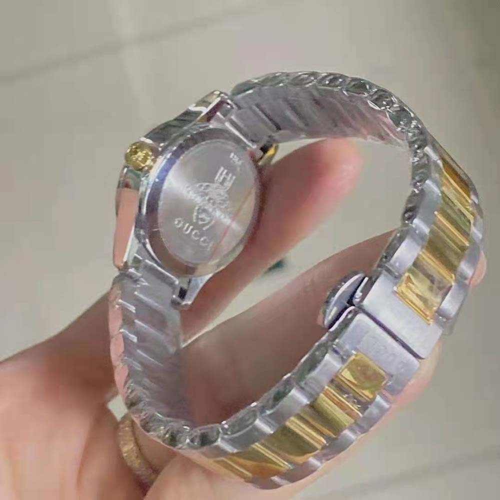 Gucci Women G-Timeless Watch Quartz Movement 27 mm in Steel-Gold (4)