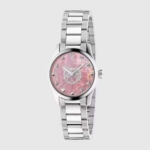 Gucci Women G-Timeless Watch Quartz Movement 27 mm in Steel-Pink