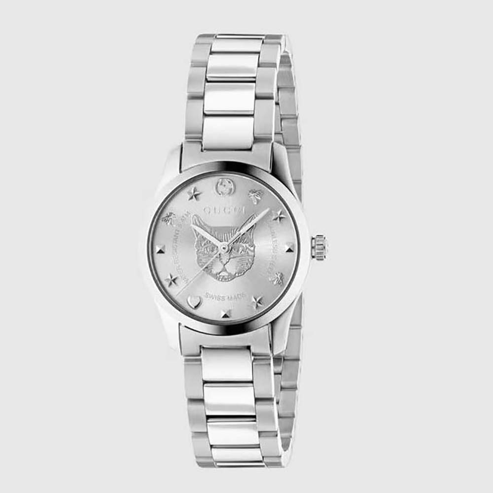 Gucci Women G-Timeless Watch Quartz Movement 27 mm in Steel-Silver (1)