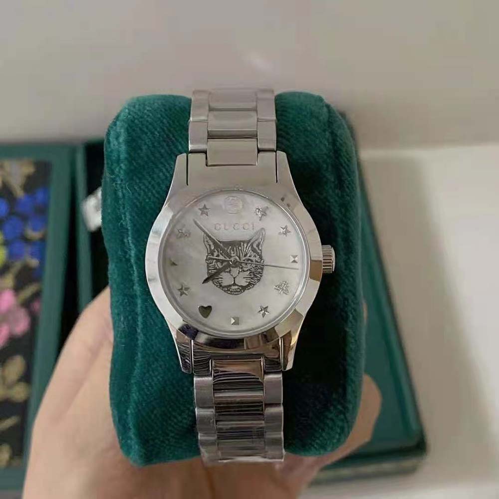 Gucci Women G-Timeless Watch Quartz Movement 27 mm in Steel-Silver (2)