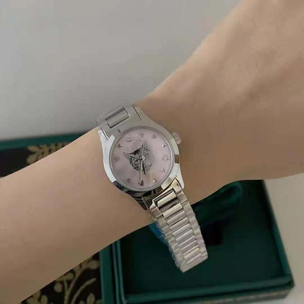 Gucci Women G-Timeless Watch Quartz Movement 27 mm in Steel-Silver (5)
