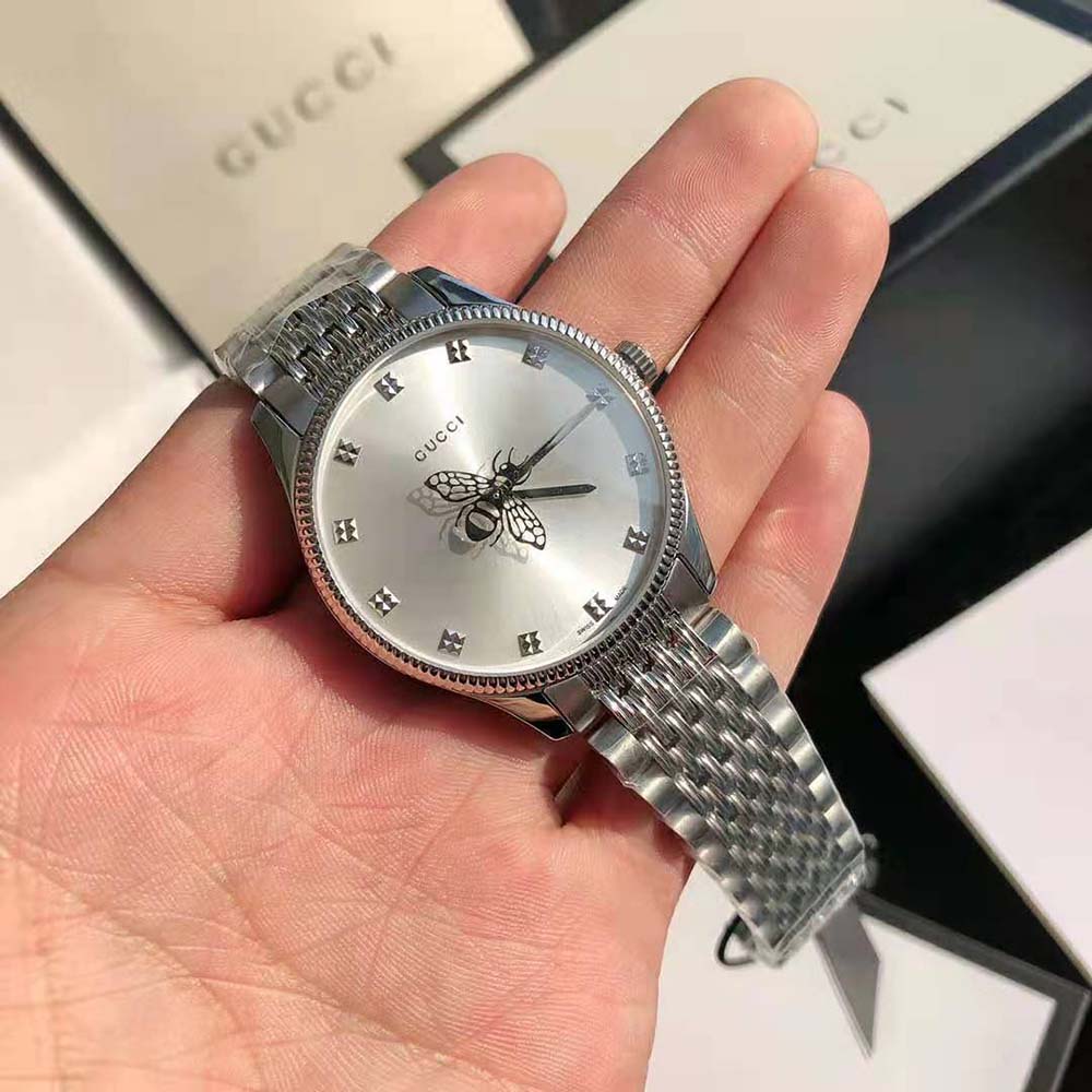 Gucci Women G-Timeless Watch Quartz Movement 29 mm in Steel-Silver (2)