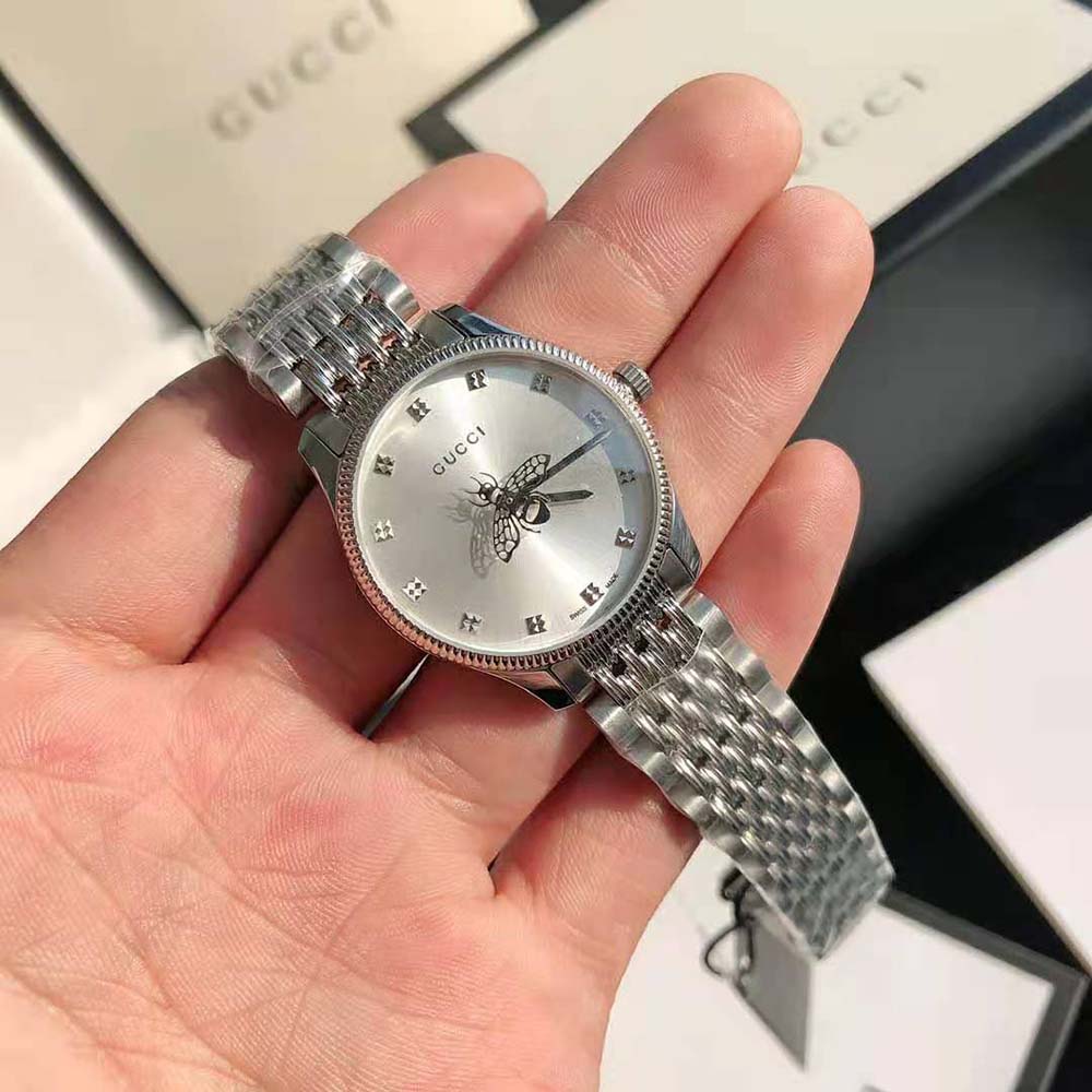 Gucci Women G-Timeless Watch Quartz Movement 29 mm in Steel-Silver (3)