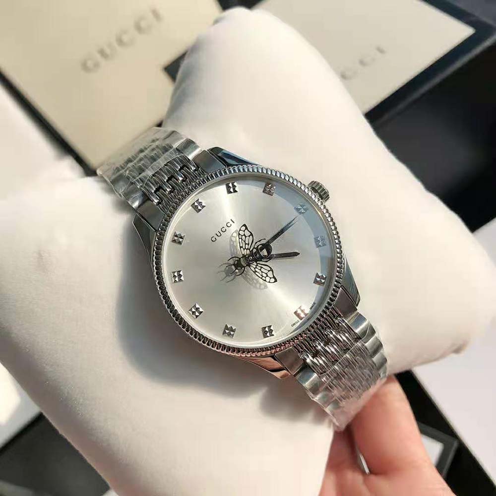 Gucci Women G-Timeless Watch Quartz Movement 29 mm in Steel-Silver (4)