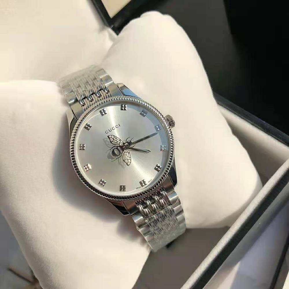 Gucci Women G-Timeless Watch Quartz Movement 29 mm in Steel-Silver (5)