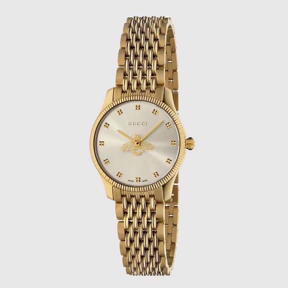 Gucci Women G-Timeless Watch Quartz Movement 29 mm in Yellow Gold PVD (1)