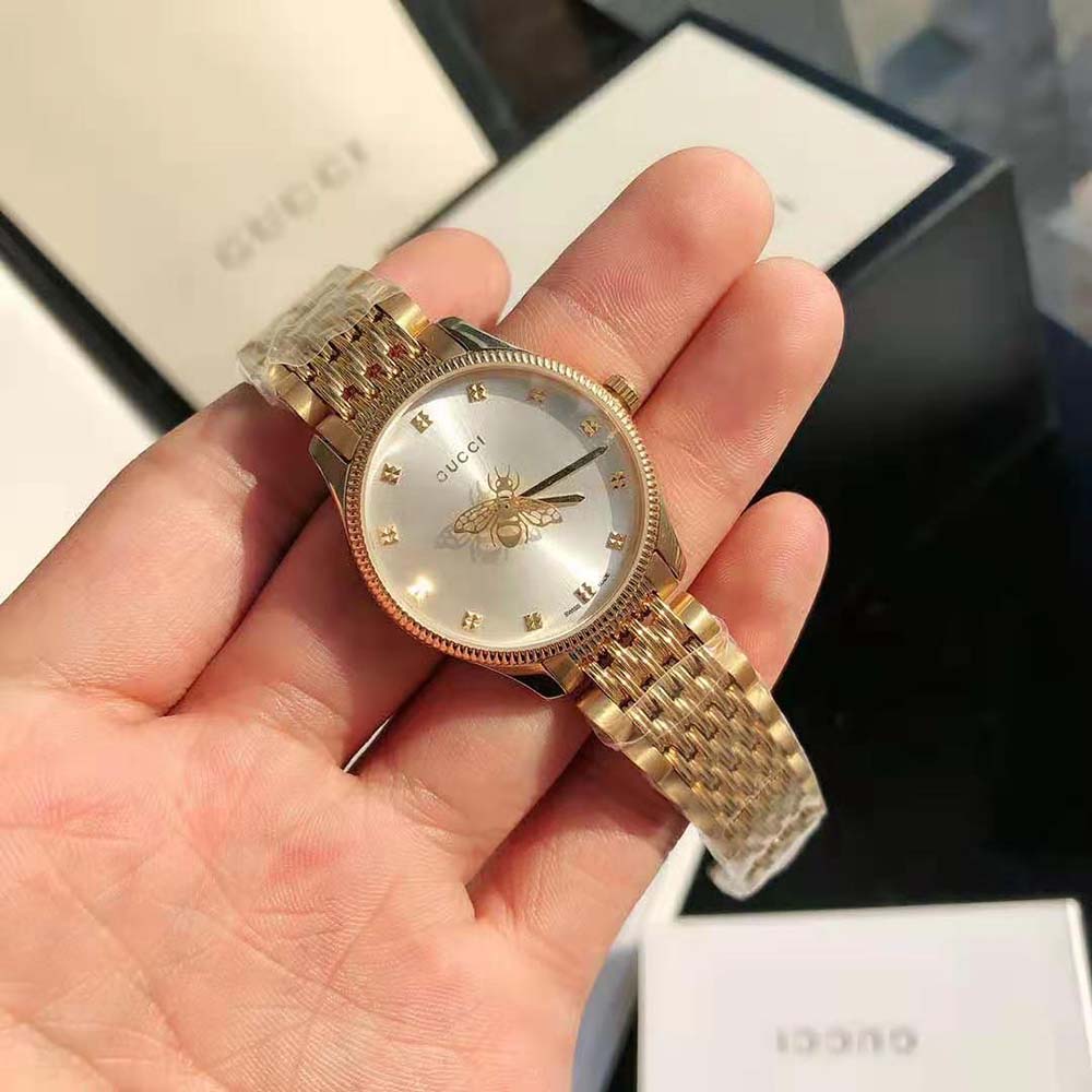 Gucci Women G-Timeless Watch Quartz Movement 29 mm in Yellow Gold PVD (3)