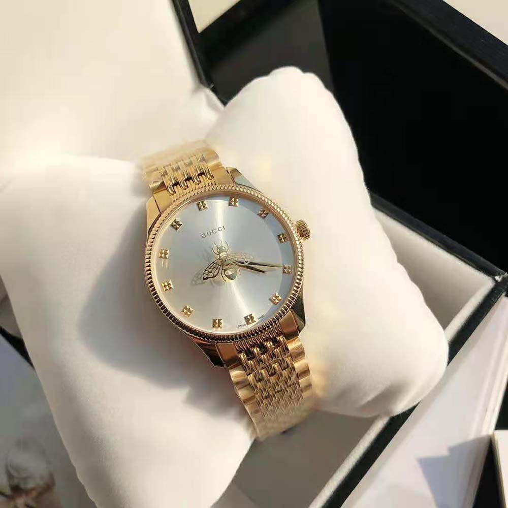 Gucci Women G-Timeless Watch Quartz Movement 29 mm in Yellow Gold PVD (5)