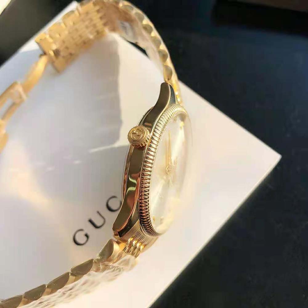 Gucci Women G-Timeless Watch Quartz Movement 29 mm in Yellow Gold PVD (7)