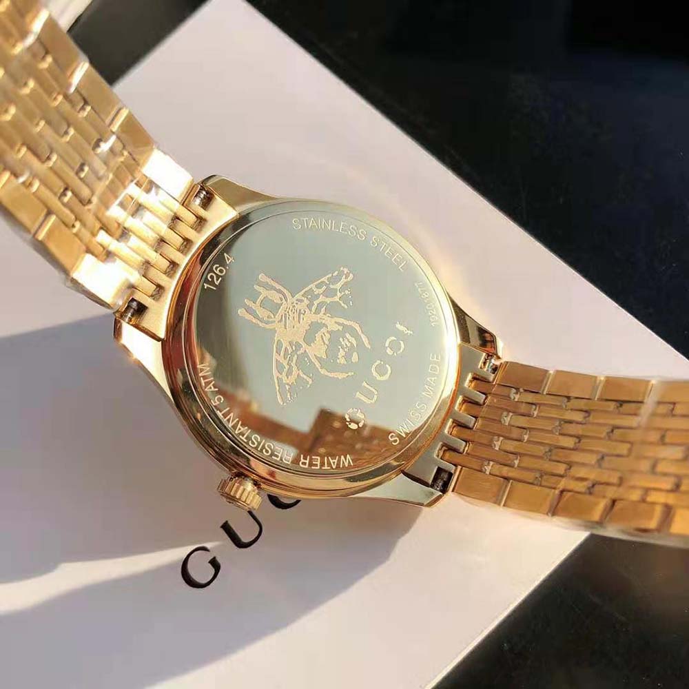 Gucci Women G-Timeless Watch Quartz Movement 29 mm in Yellow Gold PVD (8)