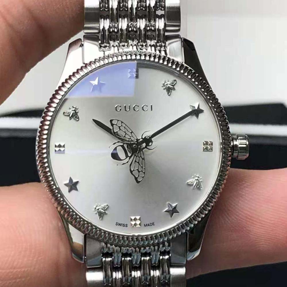 Gucci Women G-Timeless Watch Quartz Movement 36 mm in Steel (3)