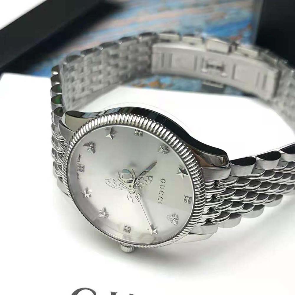 Gucci Women G-Timeless Watch Quartz Movement 36 mm in Steel (8)