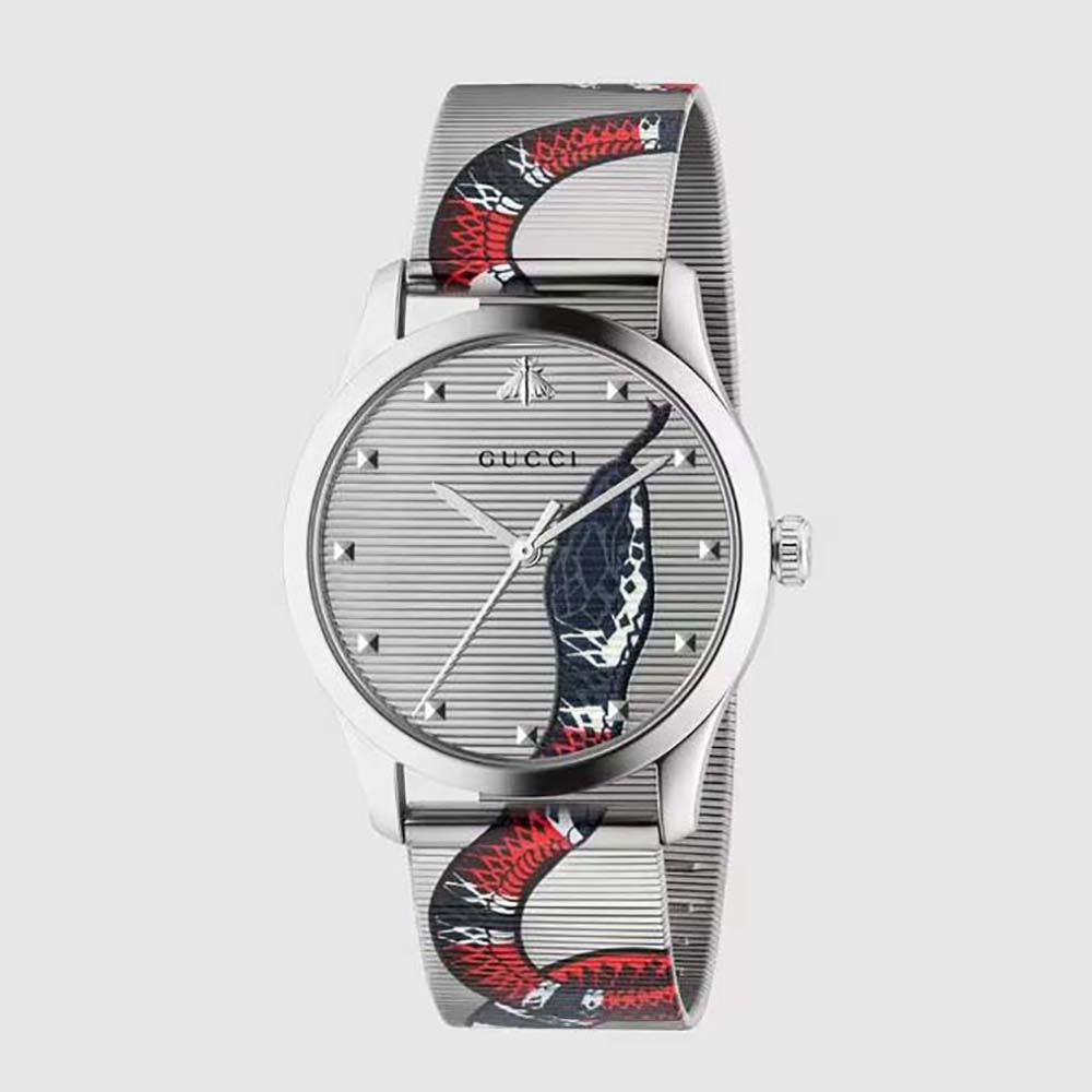 Gucci Women G-Timeless Watch Quartz Movement 38 mm in Steel-Silver