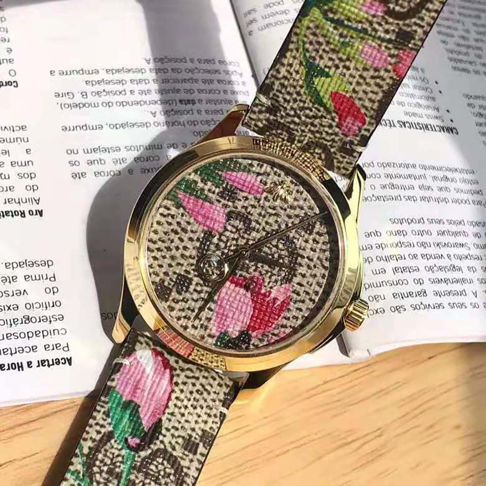 Gucci Women G-Timeless Watch Quartz Movement 38 mm in Yellow Gold PVD (3)