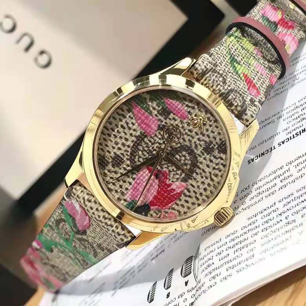 Gucci Women G-Timeless Watch Quartz Movement 38 mm in Yellow Gold PVD (7)