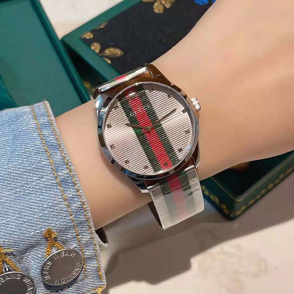 Gucci Women G-Timeless Watch Quartz Movement 42 mm in Steel-Silver (10)