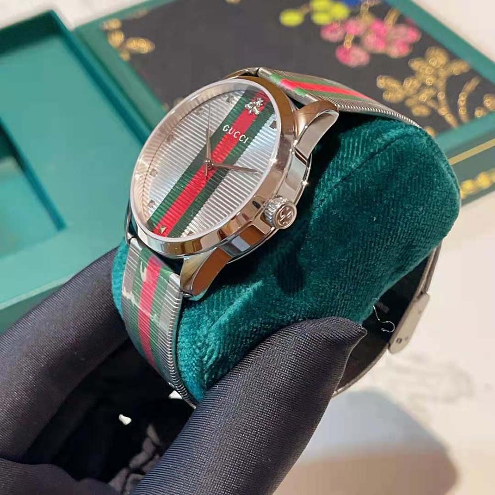 Gucci Women G-Timeless Watch Quartz Movement 42 mm in Steel-Silver (6)
