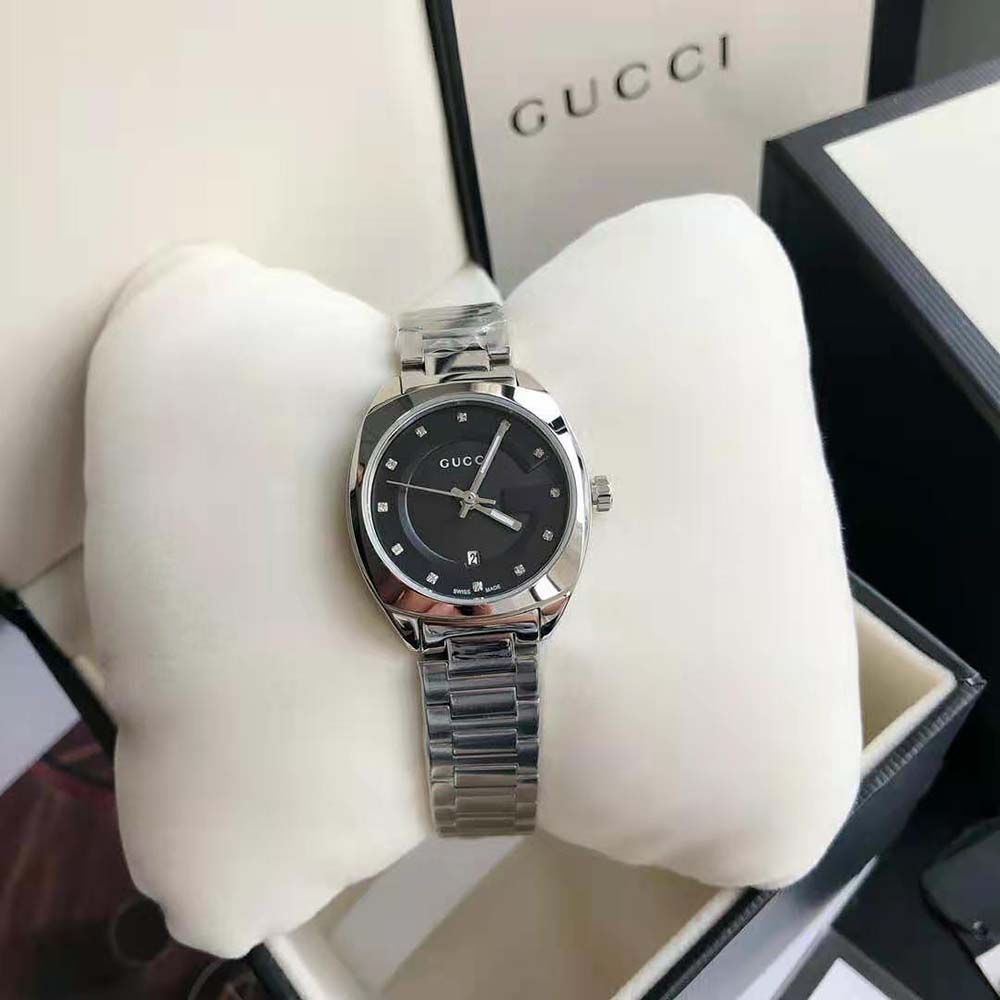 Gucci Women GG2570 Watch Quartz Movement 29 mm in Steel-Black (4)