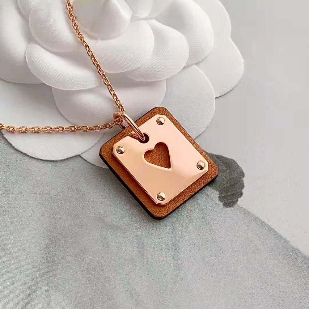 Hermes Women As De Coeur Pendant Small Model-Brown (7)