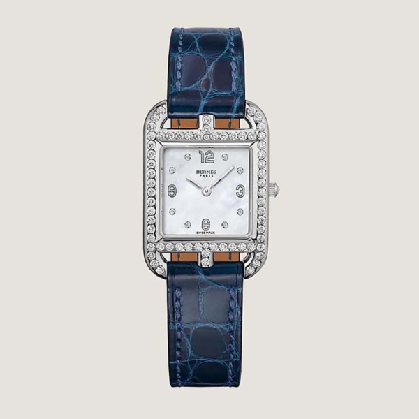 Hermes Women Cape Cod Watch Small Model Quartz Movement 31 mm in Steel-Navy (1)
