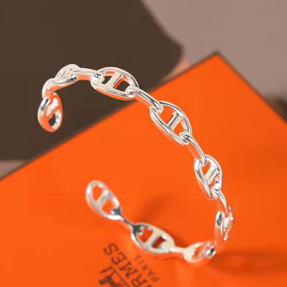 Hermes Women Chaine D’Ancre Enchainee Bracelet Medium Model (5)